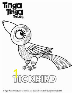 Tinga Tinga Tales Black and white picture of Tickbird