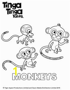 Tinga Tinga Tales Black and white picture of Monkeys