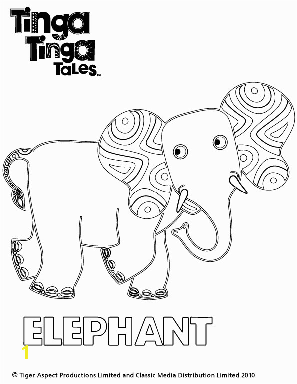 Tinga Tinga Coloring Pages Tinga Tinga Tales Black and White Picture Of Elephant