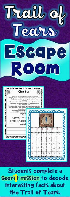 The Trail of Tears Escape Room will take students on a secret mission around the classroom