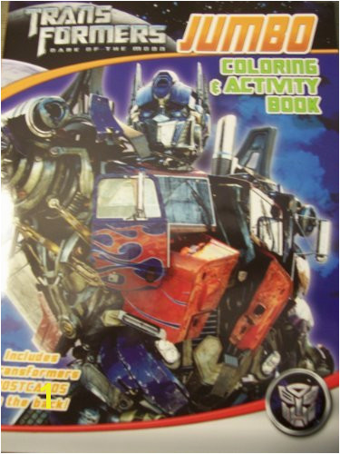 Transformers Dark of the Moon JUMBO Coloring & Activity Book Optimus Prime on Blue