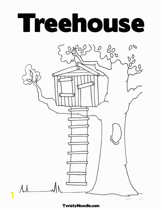 Tree House Coloring Pages Printable for Kids for Related Post