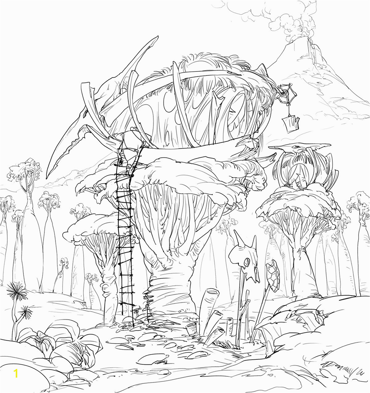 Tree House Coloring Pages Printable for Kids for Related Post