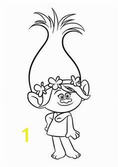 Coloriage Les Trolls Poppy toujours souriante Coloriage Les Trolls Coloriages Divers Poppy Coloring PagePrincess