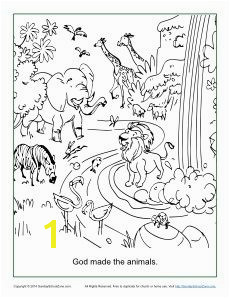 God Made the Animals Coloring Page