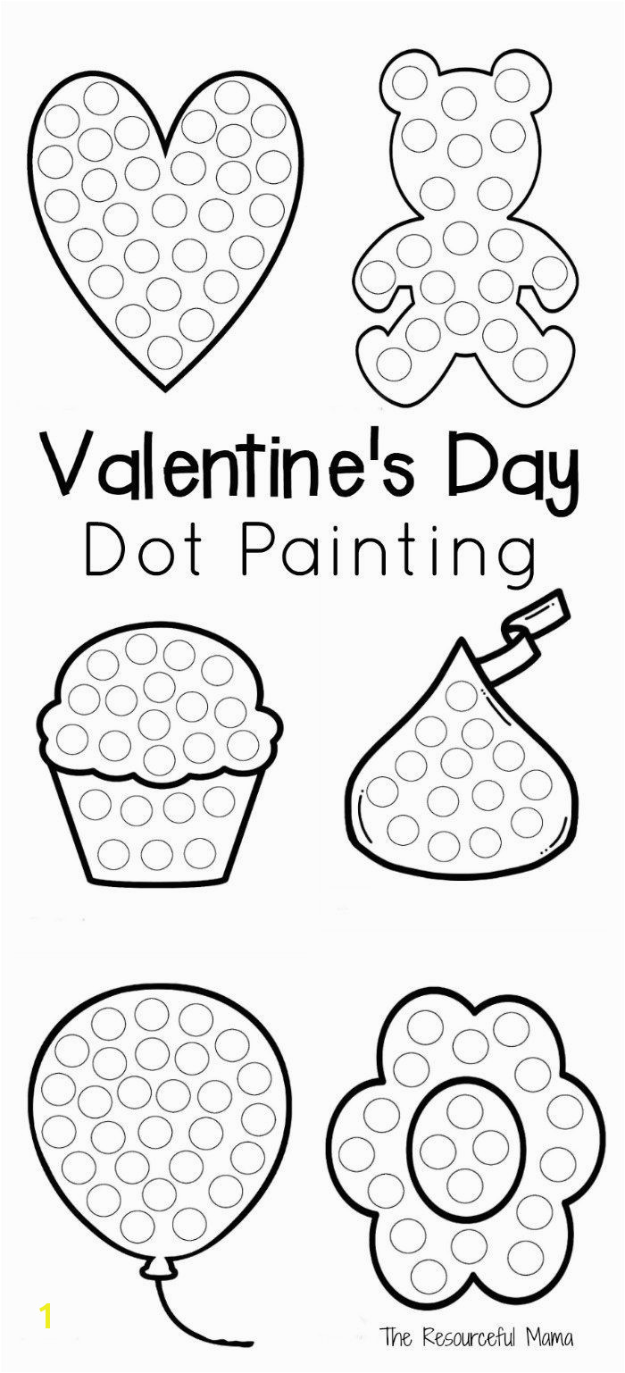 These Valentine s Day dot painting worksheets work great with do a dot markers bingo daubers and even dot stickers for a great on the go quiet time