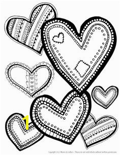 Hearts Coloring Page Download