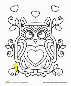 Valentine Owl Coloring Page