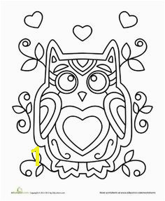 Valentine Owl Coloring Page