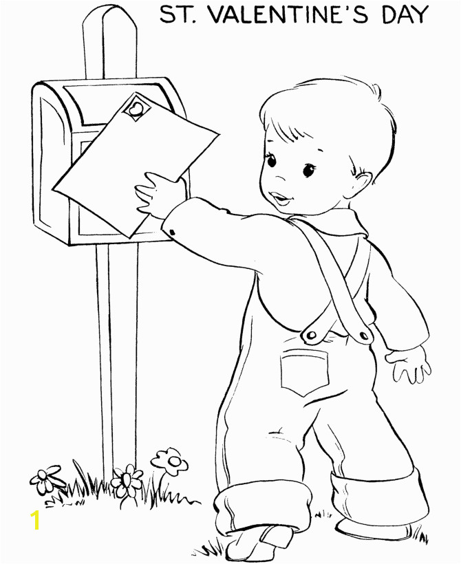 Kids Mailing Valentine s Cards Kids Valentine s Day Coloring Pages
