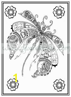 Adult colouring in PDF dragonfly henna zen mandalas garden anti stress mindfulness flowers