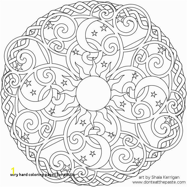 Very Hard Coloring Pages for Adults Celestial Mandala Box Card and Coloring Page