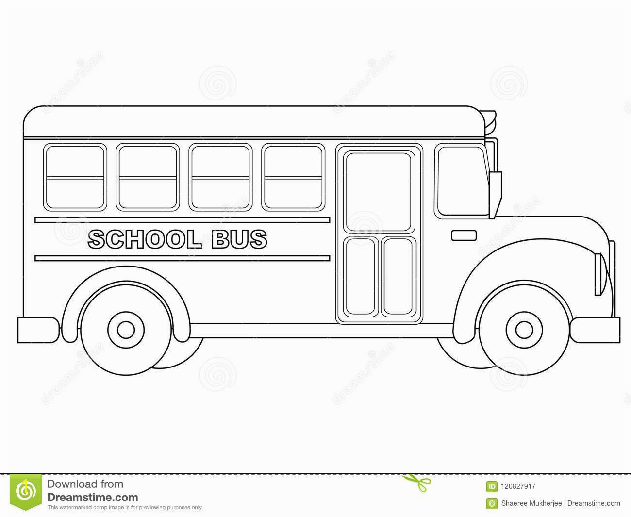 Vector Illustration School Bus Coloring Page