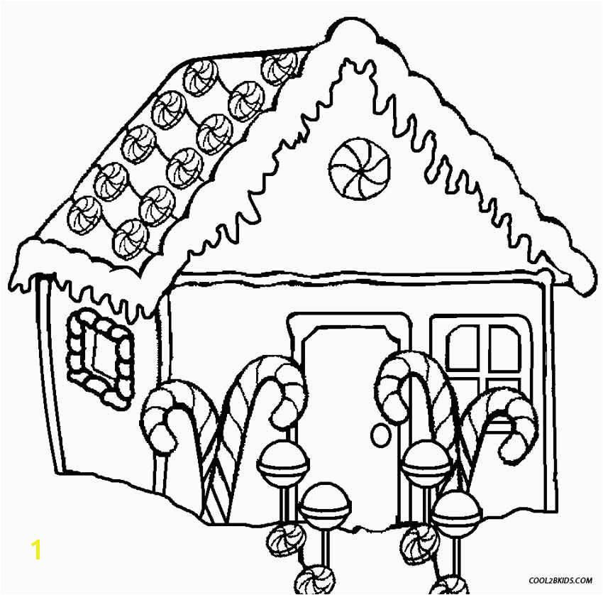 Printable Gingerbread House Coloring Pages For Kids