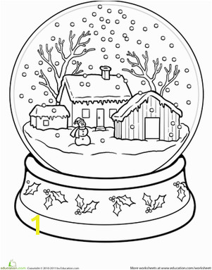 Winter First Grade Holiday Worksheets Snow Globe Coloring Page