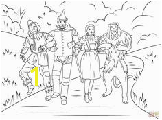 scarecrow tin man dorothy and cowardly lion in Wizard of Oz coloring pages