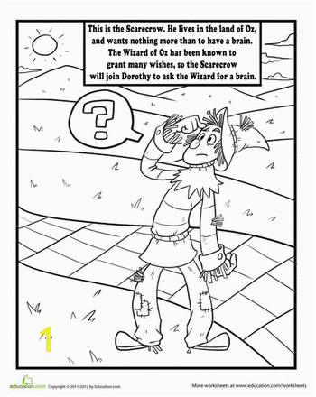 Worksheets Wizard of Oz Coloring Page The Scarecrow