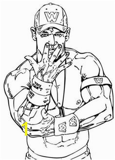 Wrestler John Cena coloring page This Wrestler John Cena coloring page is the most beautiful among all coloring sheets