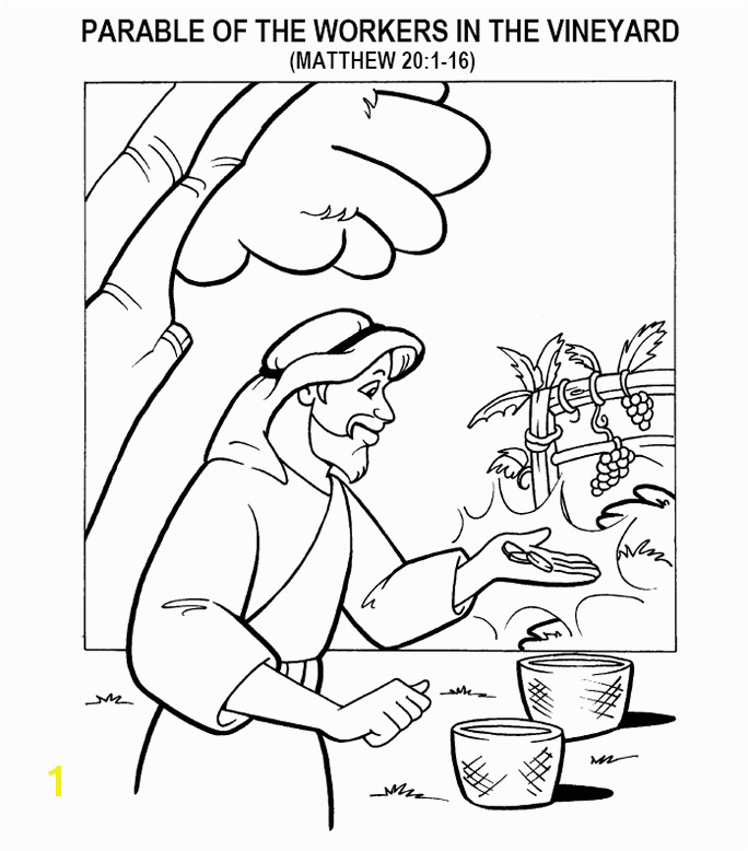 Coloring page for Matthew 20 1 16 parable of the workers in the vineyard