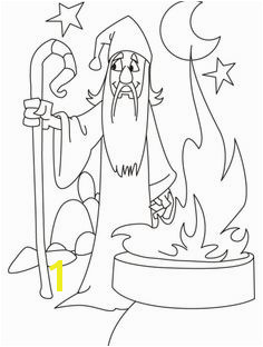 Wizard needs someone to plete his mission coloring pages