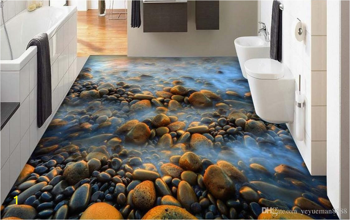 Customized New brand 3d flooring mural wallpaper Apply to Any floor waterproof self adhesive wallpaper pvc vinyl flooring