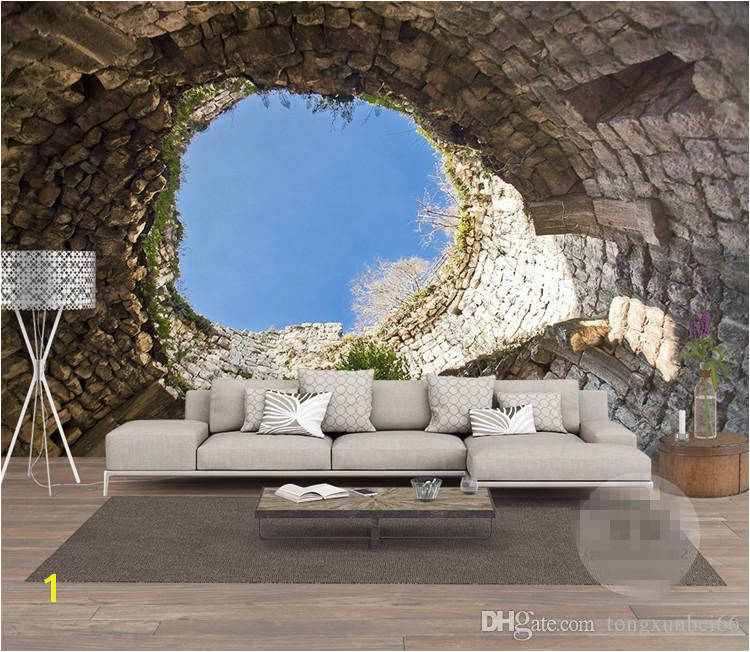 3d Interior Wall Murals the Hole Wall Mural Wallpaper 3 D Sitting Room the Bedroom Tv