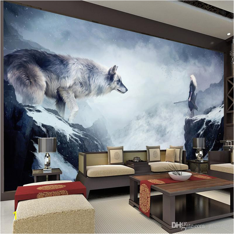 Fantasy Ice World Wolf Wallpaper Animal Wallpaper Custom 3d Wall Murals Bedrooms