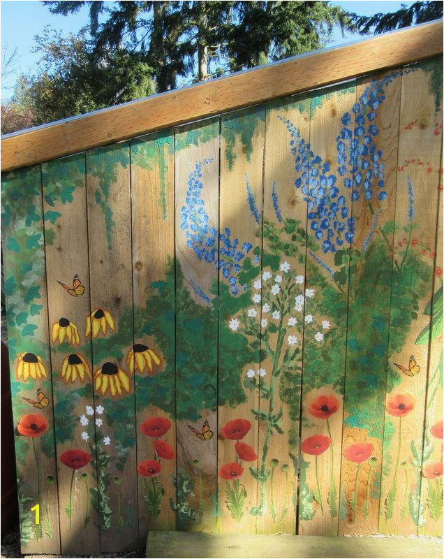 Garden mural on chicken coop Free hand painting with acrylic paint chickencoop