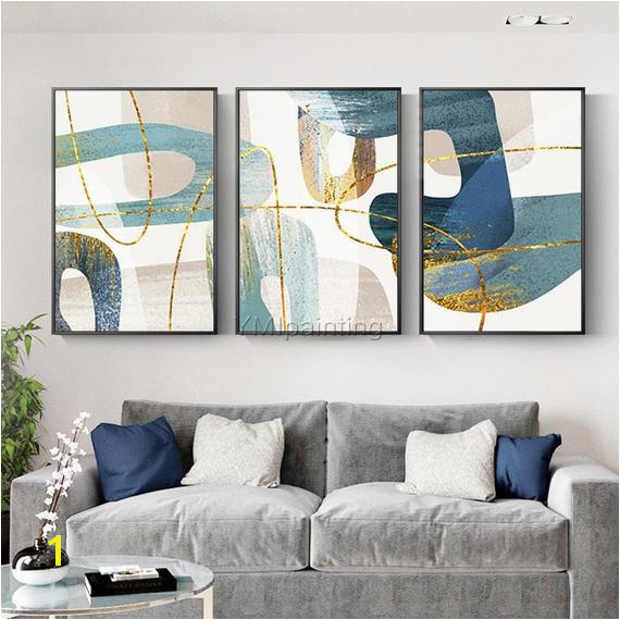 Gold Abstract painting acrylic paintings on canvas huge size original painting 3 pieces Wall Art han