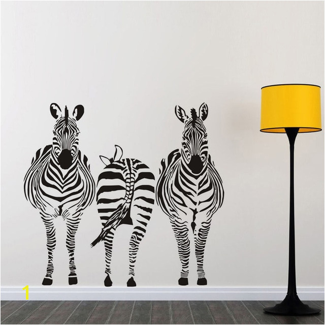 Three Zebra Size Wall Sticker Kids Room Bedroom Playroom Wall Decal African Style Nursery Wall Mural Home Decor Jd2788