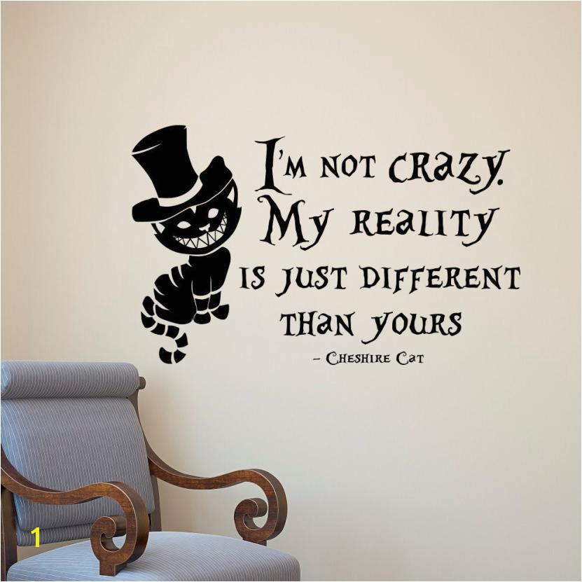 PVC Removable Alice In Wonderland Cheshire Cat Wall Stickers Vinyl Art Wall Decals Mural Home Bedroom Decoration Black 802 Wall Art Decals Wall Art Decals