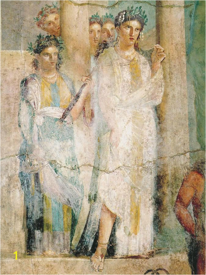 Aristocratic Roman women from a mural at Pompeii archaeology