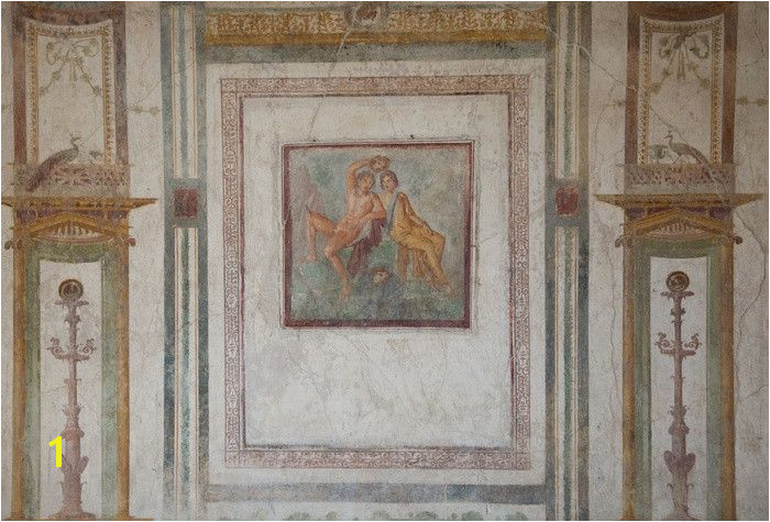 Frescoes In The Ruins Casa Dei Vettii The Old City Pompeii Near Naples Italy Wall Mural