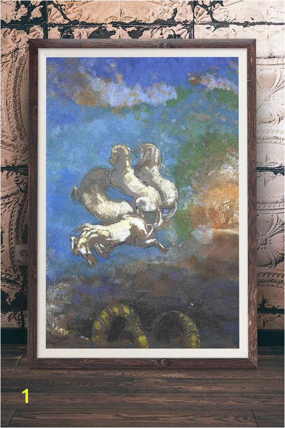 Odilon Redon Chariot of Apollo Greek Mythology Painting Horse Chariot Art Vintage Decor Wall Hanging Luxury High End Artwork Print At Retrograde Ink
