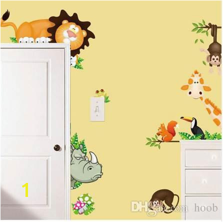 Jungle Animal Kids Baby Nursery Wall Stickers Poster Children Home Decor PVC Mural Cartoon Wall Decal Adesivo De Parede Infantil Stickers Decor Stickers For