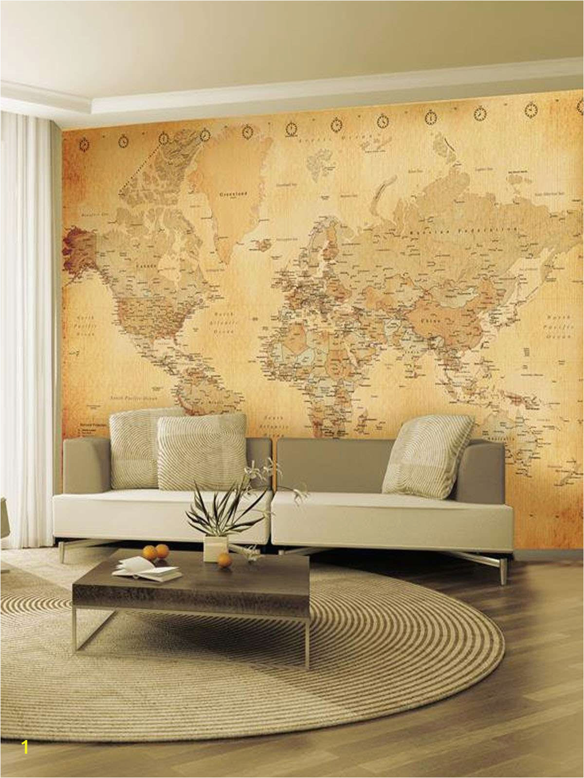 Antique World Map Mural Old Map Giant Easy Hang Wall Mural