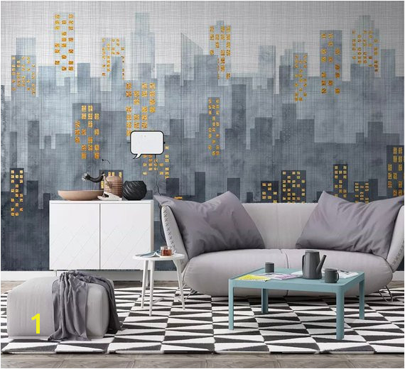 City Wallpaper Modern Simple City Wall Mural Architecture Cityscape Wall Print Living Room Entryway