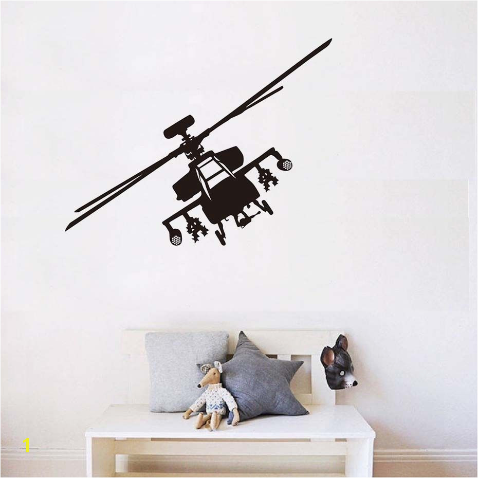 Army Wall Murals Army Helicopter Vinyl Wall Stickers Home Decor Airplane Art for Kids