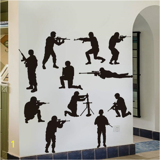 Army Wall Murals Idfiaf Military Army sol R Wall Sticker Guns Wall Decal War