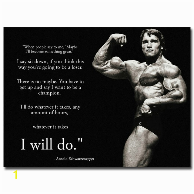NICOLESHENTING Arnold Schwarzenegger Motivational Quote Art Silk Poster 13x18 24x32inch Bodybuilding Wall Picture Gym Room Decor