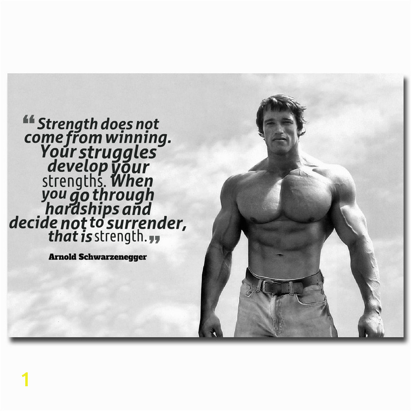 NICOLESHENTING Arnold Schwarzenegger Bodybuilding Motivational Quote Silk Poster 12x18 24x36inch Inspirational Wall Picture 05