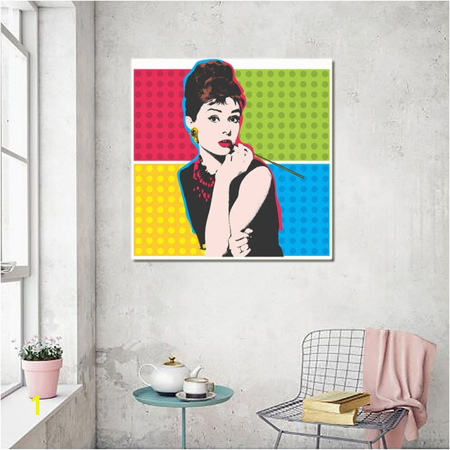 Andy Warhol Vintage Canvas Paintings Print Posters Colorful Audrey Hepburn Oil Painting Wall Art For Living Room Decor