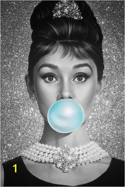 Custom Canvas Wall Decals Mural Bubble Audrey Hepburn Poster Audrey Hepburn Decor Pin up Girl