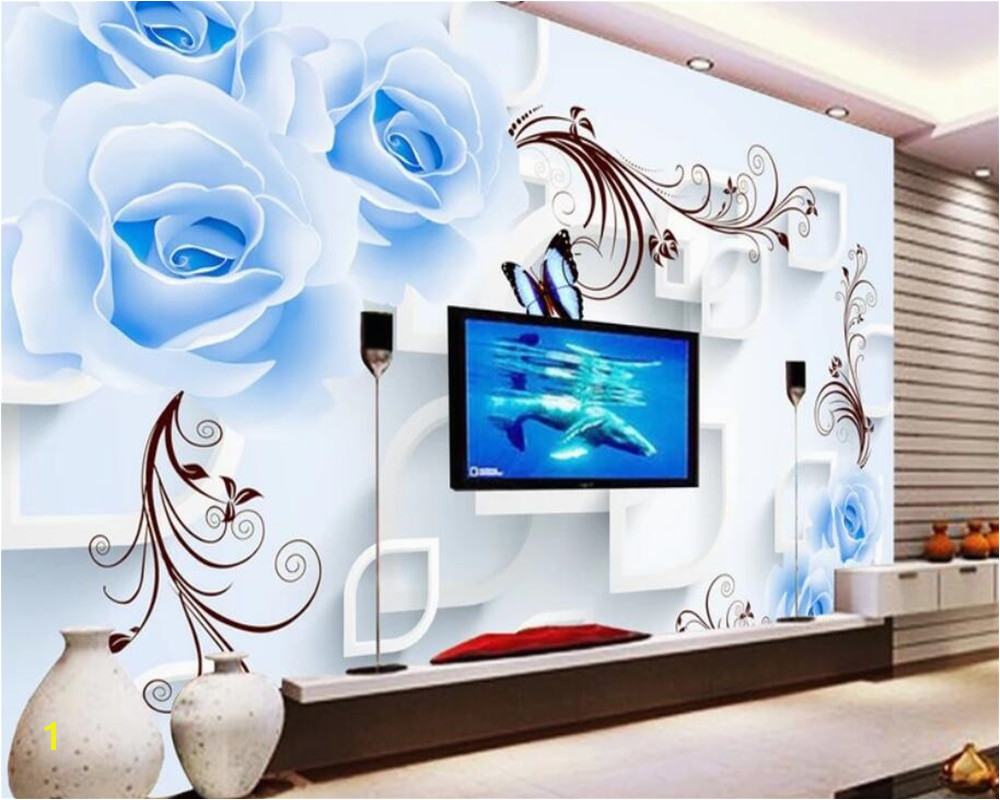 Beibehang Custom 3d wallpaper blue rose vine landscape art mural living bedroom corridor children room photo wallpaper mural