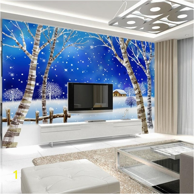 Home Decor Wall Papers 3D Cartoon Snow Village Wallpaper Mural Children s Room Bedroom Self Adhesive Vinyl Silk Wallpaper