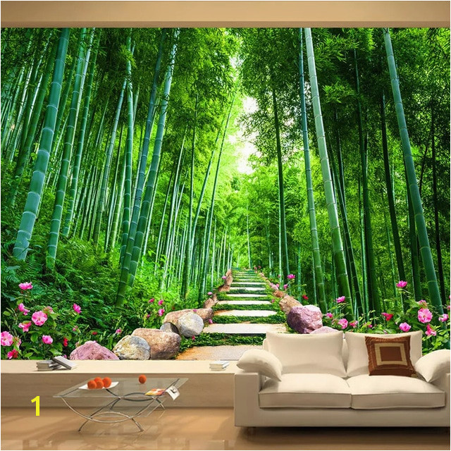 Custom Wallpaper 3D Green Forest Bamboo Nature Scenery Mural Living Room TV Sofa Background Wall