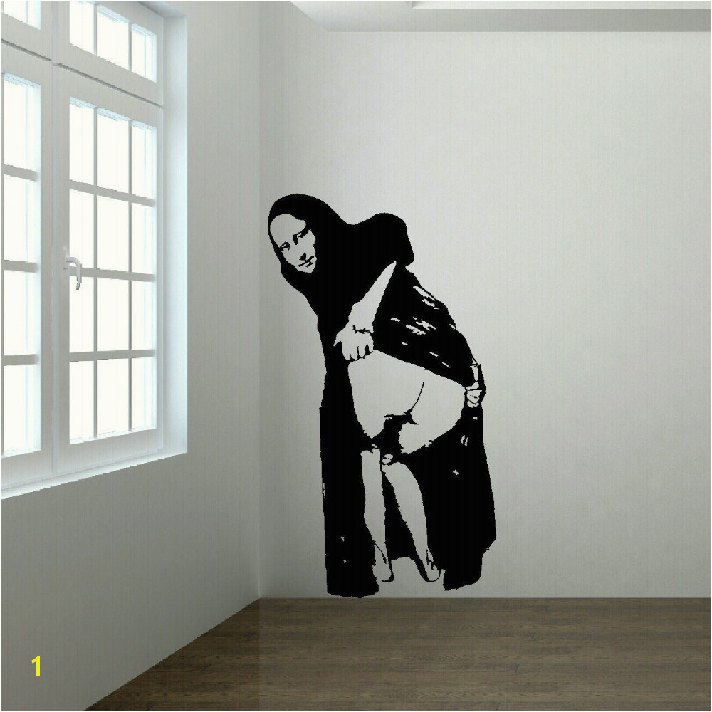 BANKSY MONA LISA MOONING WALL MURAL TRANSFER ART STICKER POSTER DECAL decorative vinyl wall stickers