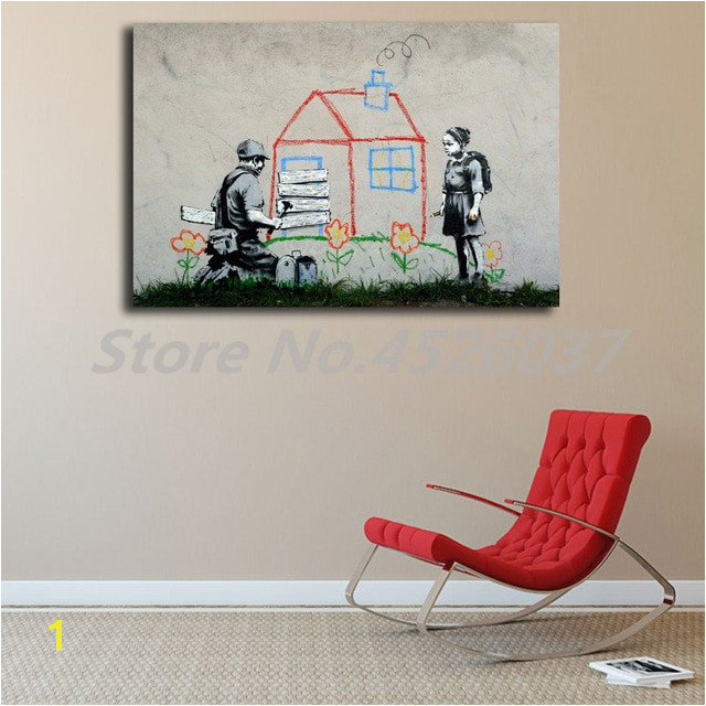 Banksy Graffiti Street Kid House Peace Canvas Posters Prints Wall Art Painting Decorative Picture Modern Home Decoration Artwork