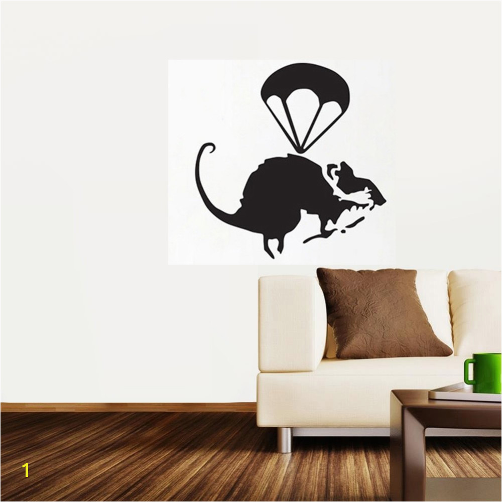 Helicopter Rat Banksy Wall Stickers mural wallpaper wall art 45 46CM