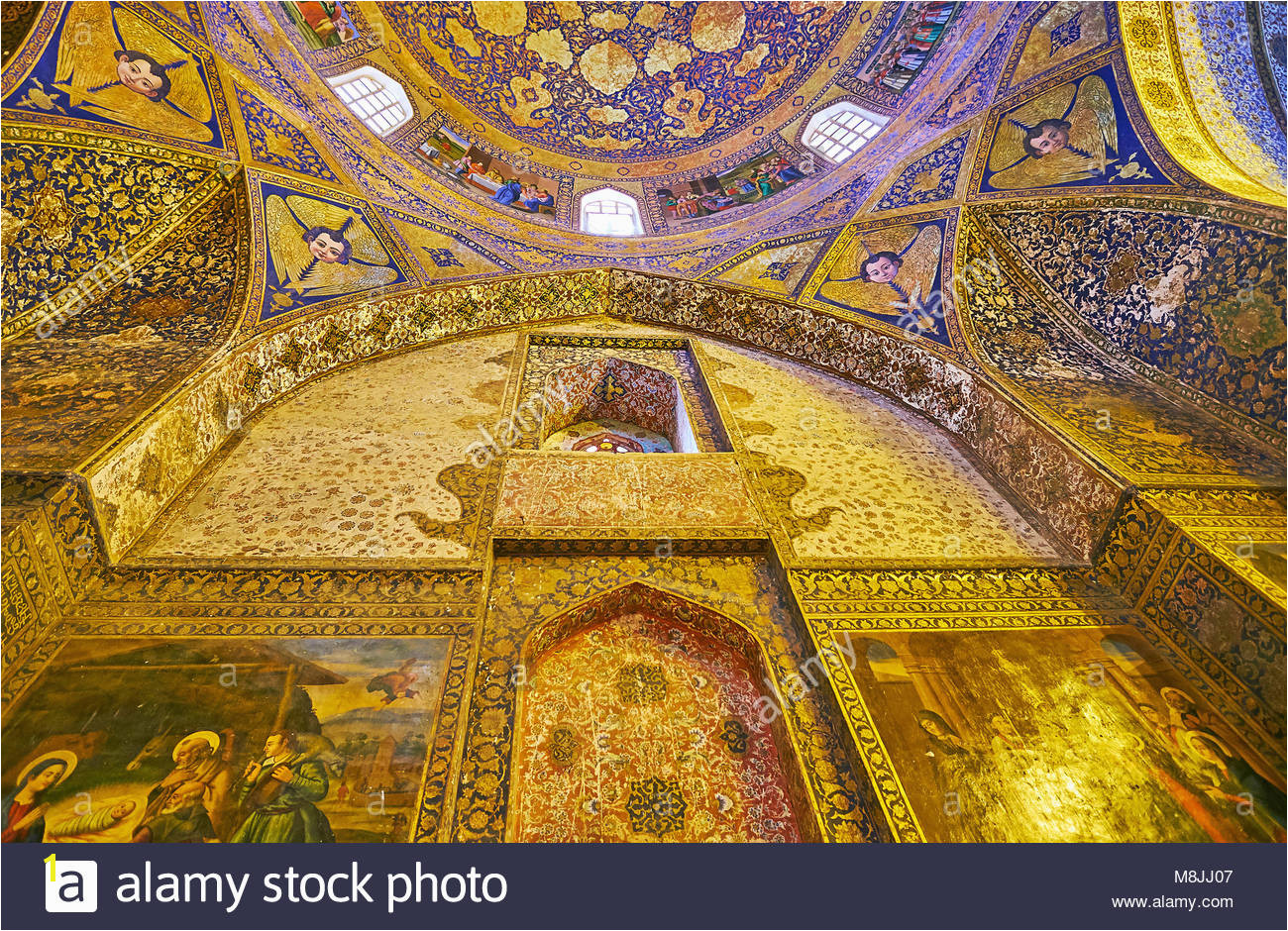 ISFAHAN IRAN OCTOBER 20 2017 The wall of Armenian Orthodox Bethlehem Church